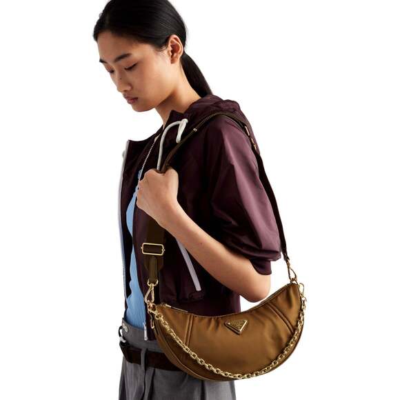 Prada Demi Lune Re-Nylon Crescent Shoulder Bag - Picture 6 of 7